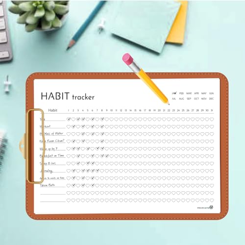 Habit Tracker Calendar - Inspirational Habit Journal - 12 Sheets Daily Habit Tracker Journal and Goal Board - Motivational Goal Journal - Great Tool For Productivity And Workout (Design-14) image 5