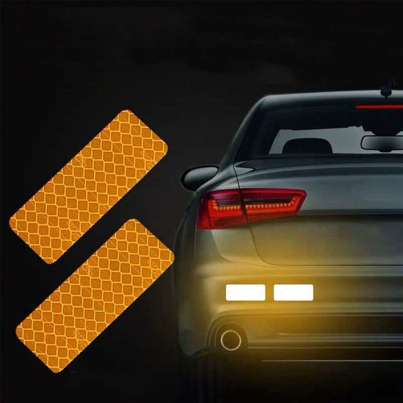 10Pcs Rectangle Car Truck Bumper Safety Reflective Warning Strip Night Driving Riding Safety Stickers Motorcycle Bicycles Safety Sticker image 1
