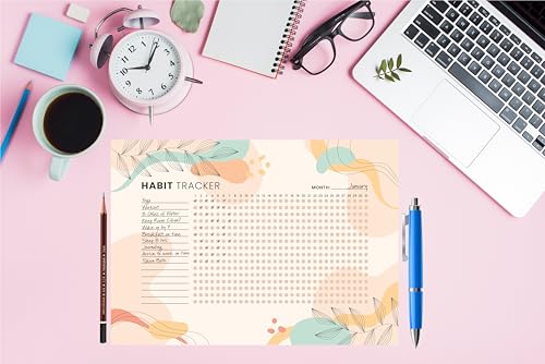 Habit Tracker Calendar - Inspirational Habit Journal - 12 Sheets Daily Habit Tracker Journal and Goal Board - Motivational Goal Journal - Great Tool For Productivity And Workout (Design-26) image 4