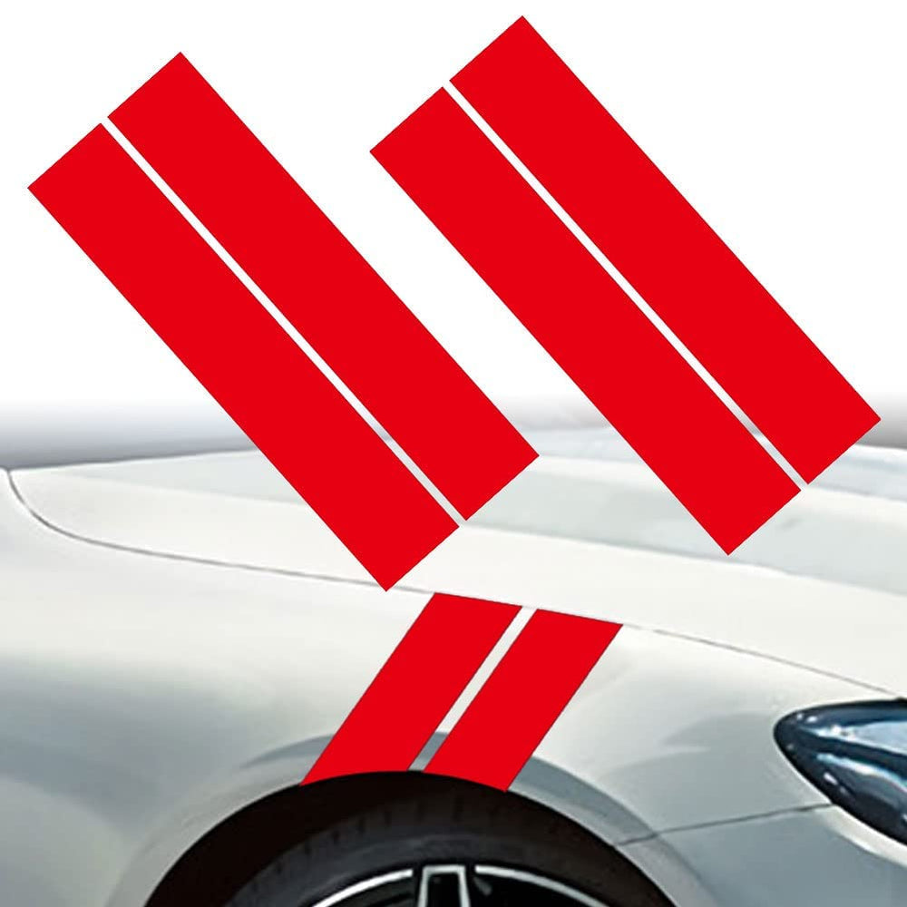 Reflective Car Wheel Fender Hash Stripe Decals - 4 Pcs