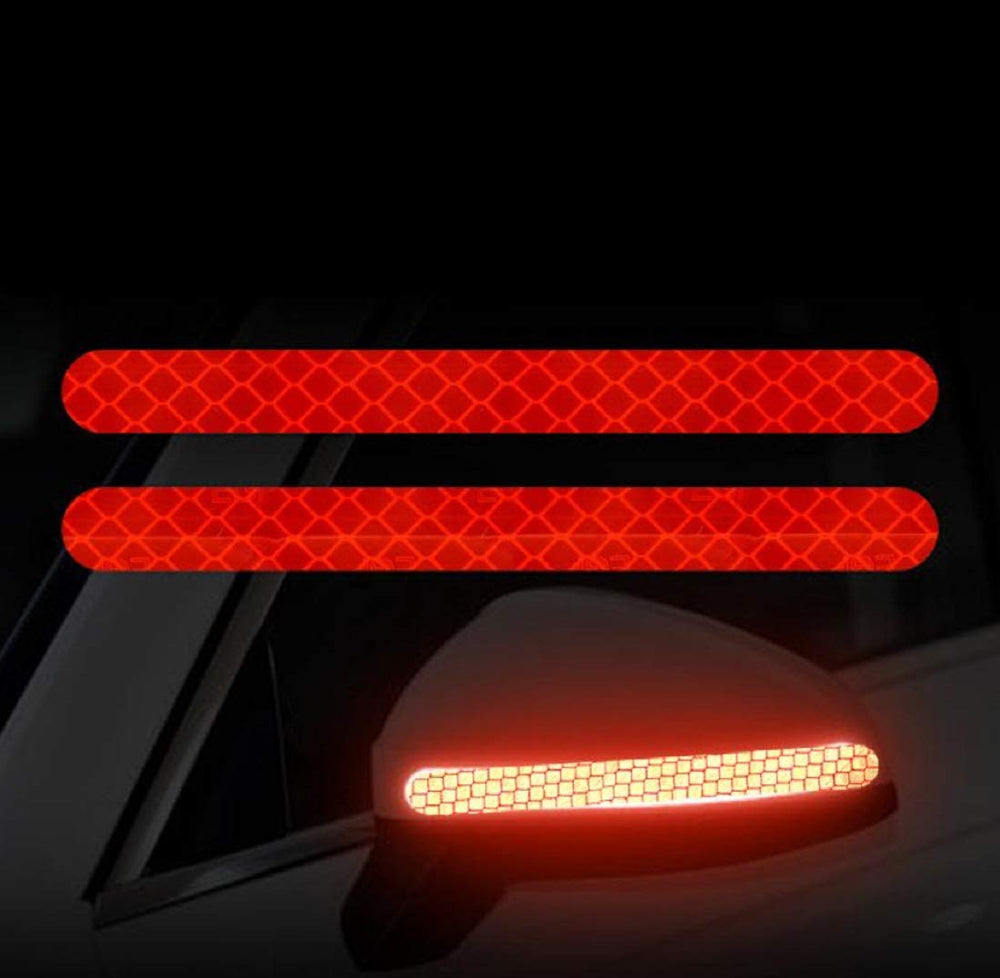 Reflective Rearview Mirror Warning Stickers - 2 Pcs