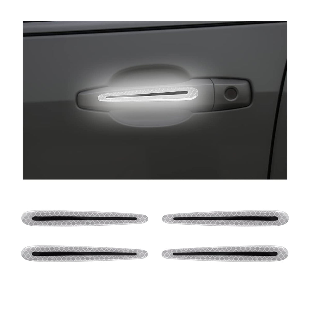 Reflective Car Door Handle Protector Stickers - 4 Pcs