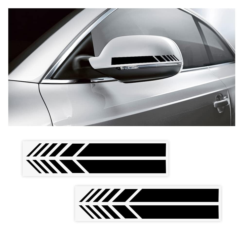 Reflective Rear View Mirror Stripe Stickers - 4 Pcs