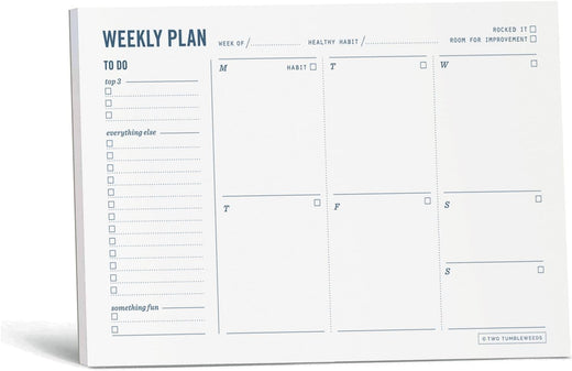 Undated Weekly Planner Pad & To-Do List - 5.75 x 9 in