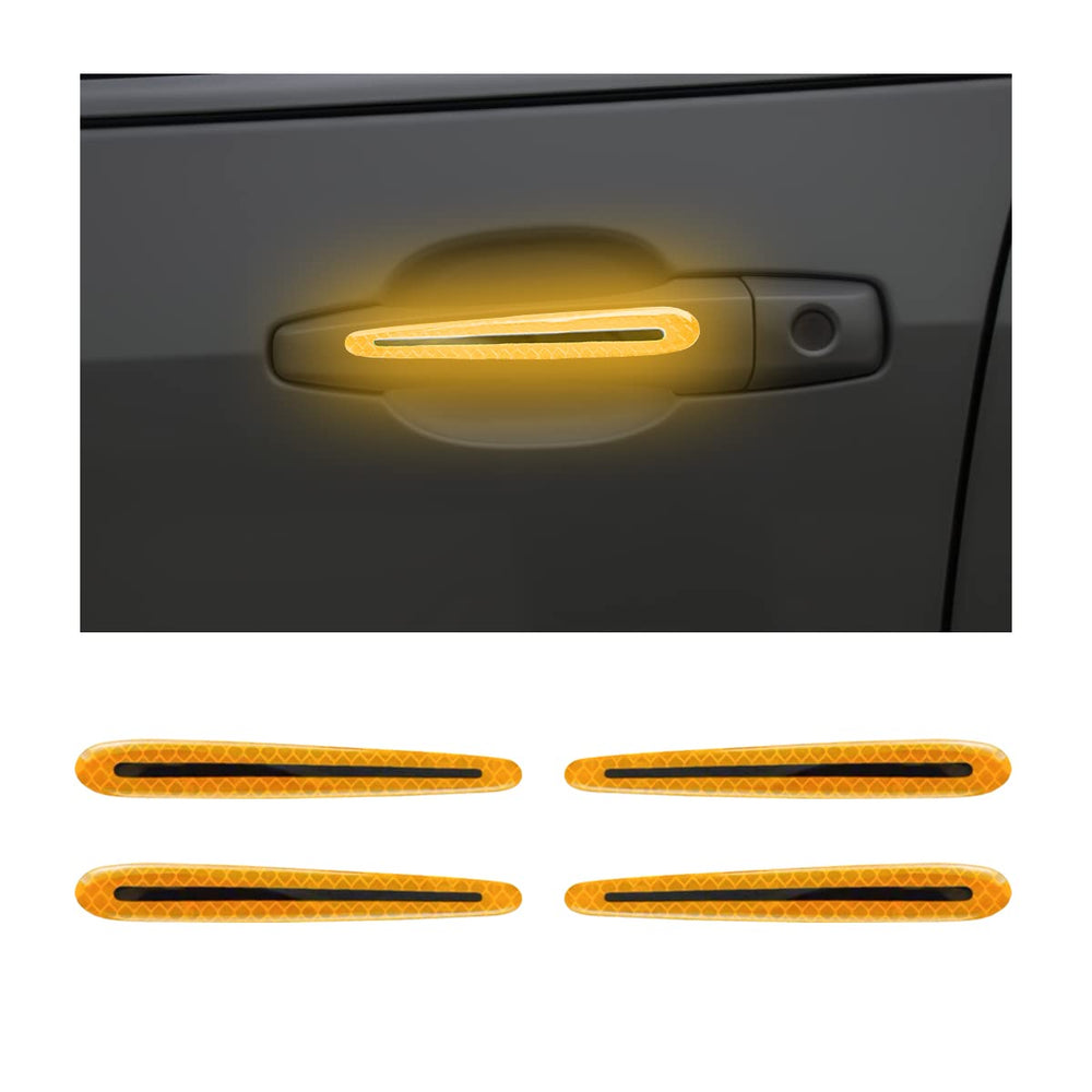 Reflective Car Door Handle Protector Stickers - 4 Pcs