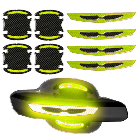 Reflective Car Door Handle Cup Protectors - 8 Pcs