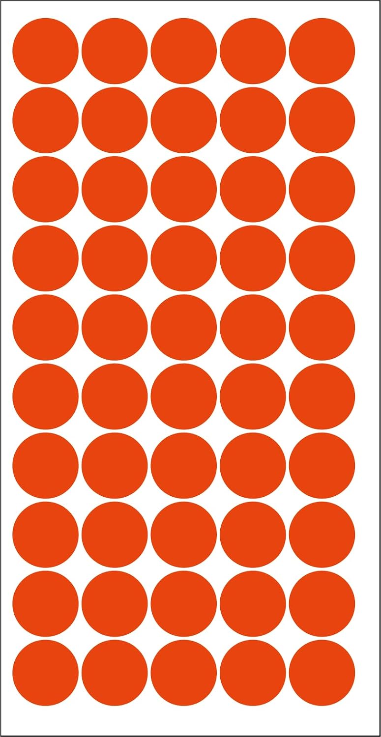 Red Round Dot Stickers - 2,000 Pcs, 12 mm