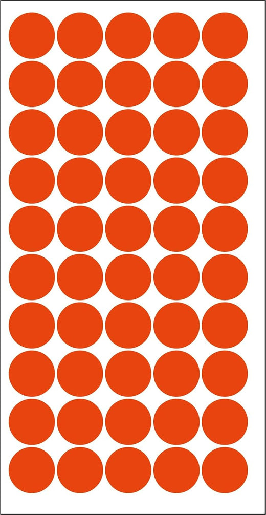 Red Round Dot Stickers - 2,000 Pcs, 12 mm