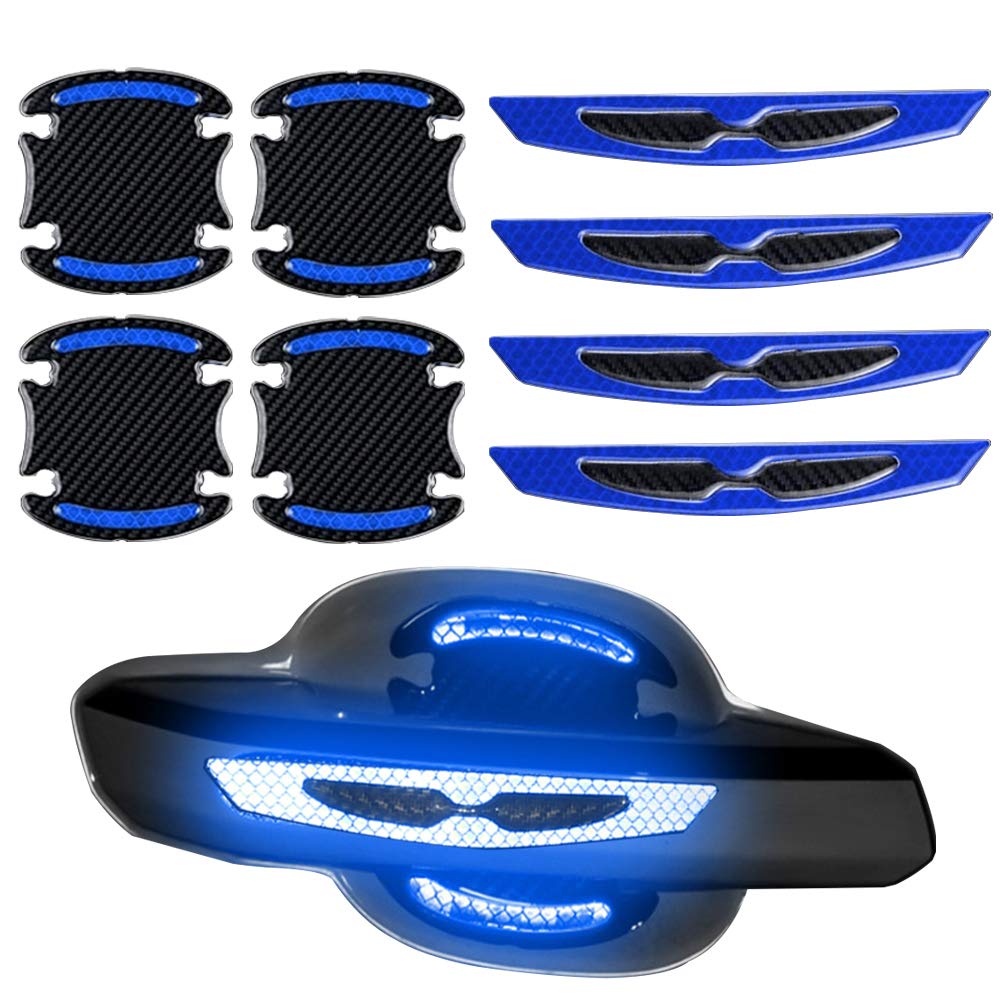 Reflective Car Door Handle Cup Protectors - 8 Pcs