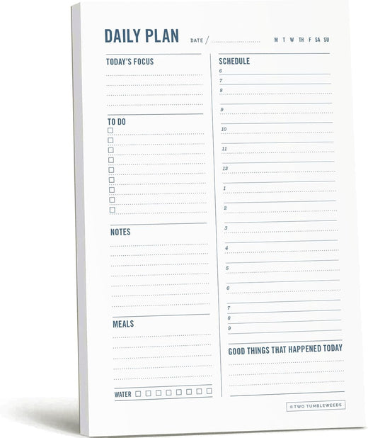 Daily Planner Notepad with Hourly Schedule - 5.75 x 9 in