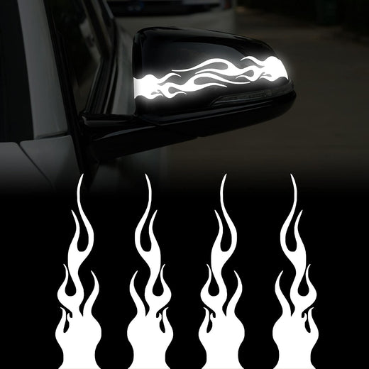 Reflective Racing Flame Stickers for Cars & Bikes - 4 Pcs