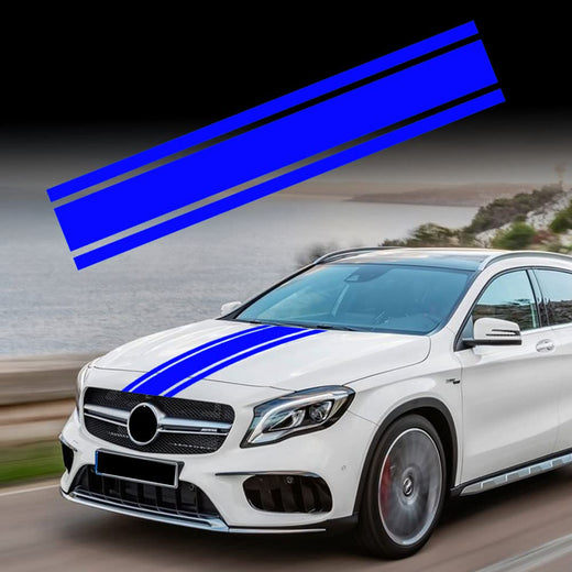 Car Hood Racing Stripe Vinyl Decal - 49 x 8.7 in