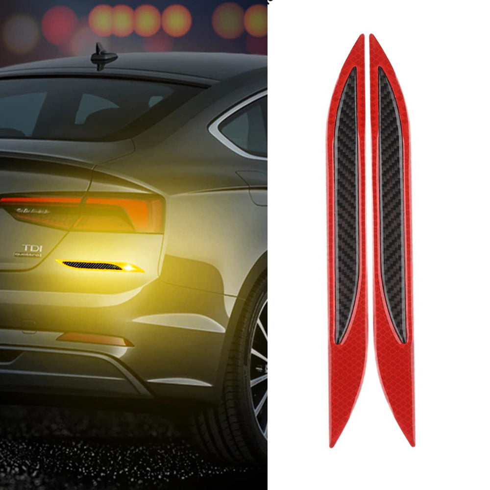 Carbon Fiber Reflective Bumper Strips - 2 Pcs