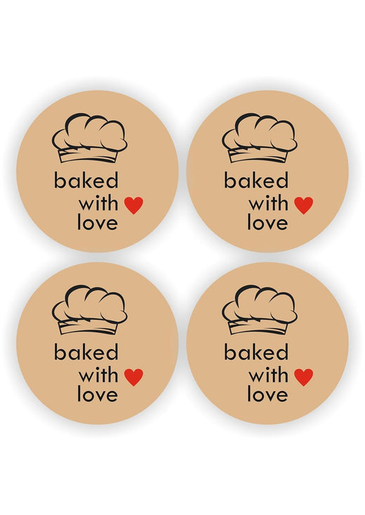Baked With Love Chef Hat Stickers - 80 Pcs, 2 in Round