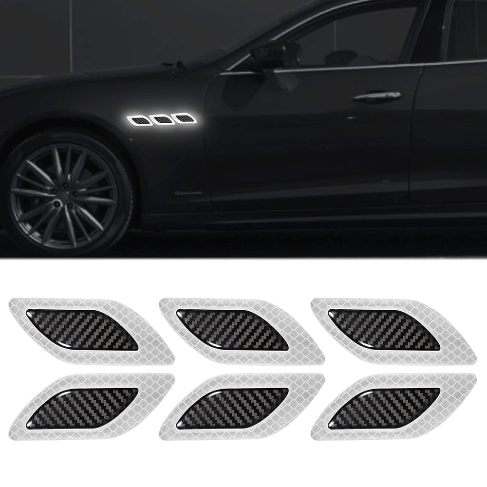 3D Reflective Fender & Bumper Stripe Stickers - 6 Pcs
