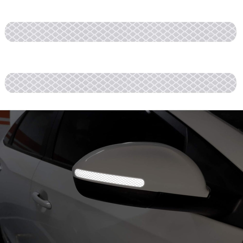 Reflective Rearview Mirror Warning Stickers - 2 Pcs