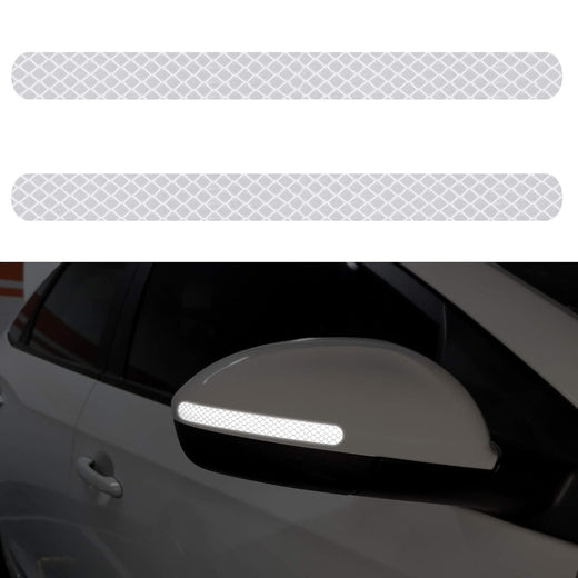 Reflective Rearview Mirror Warning Stickers - 2 Pcs