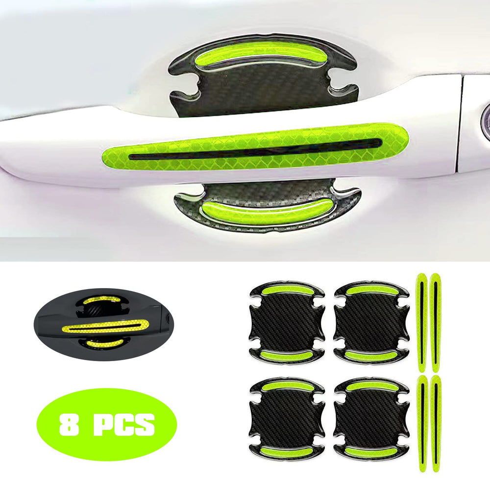 Reflective Car Door Handle Scratch Guards - 8 Pcs