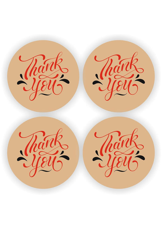 Thank You Plain Kraft Stickers - 80 Pcs, 2 in Round
