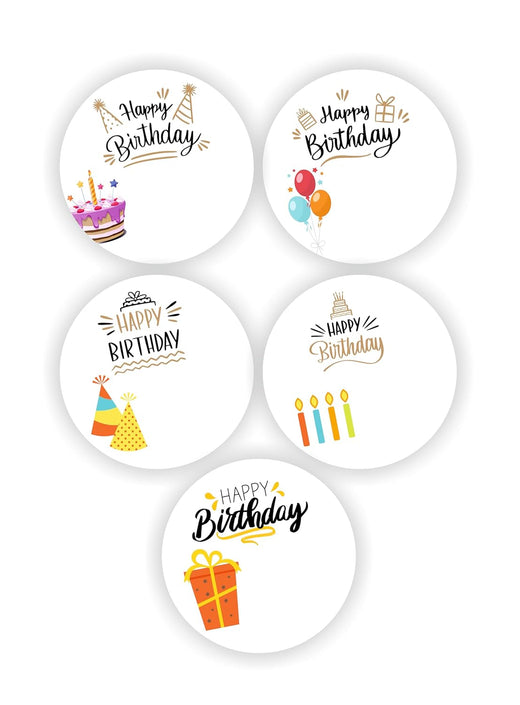 Happy Birthday Gift Tag Stickers - 80 Pcs, 2 in Round