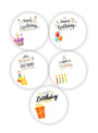 Happy Birthday Gift Tag Stickers - 80 Pcs, 2 in Round