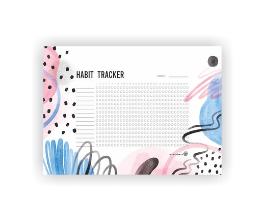 Habit Tracker Calendar - Design 21, 12 Sheets