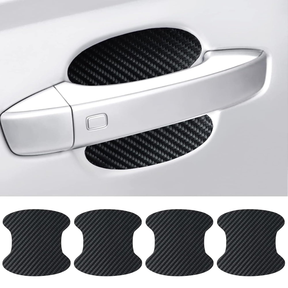 Carbon Fiber Car Door Handle Scratch Guards - 4 Pcs