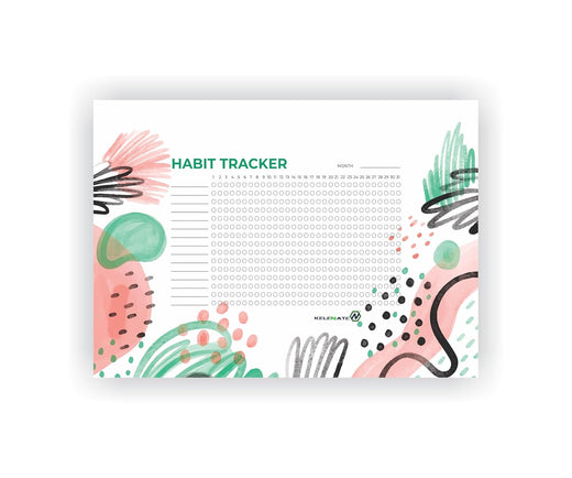 Habit Tracker Calendar - Design 18, 12 Sheets