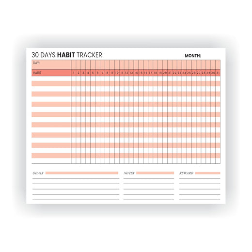 Habit Tracker Calendar - Design 5, 12 Sheets