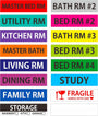 Removable Home Moving Labels - 288 Pcs, 16 Categories