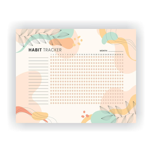 Habit Tracker Calendar - Design 4, 12 Sheets
