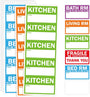 Home Moving Box Labels - 180 Pcs, 5 Colour-Coded Sets