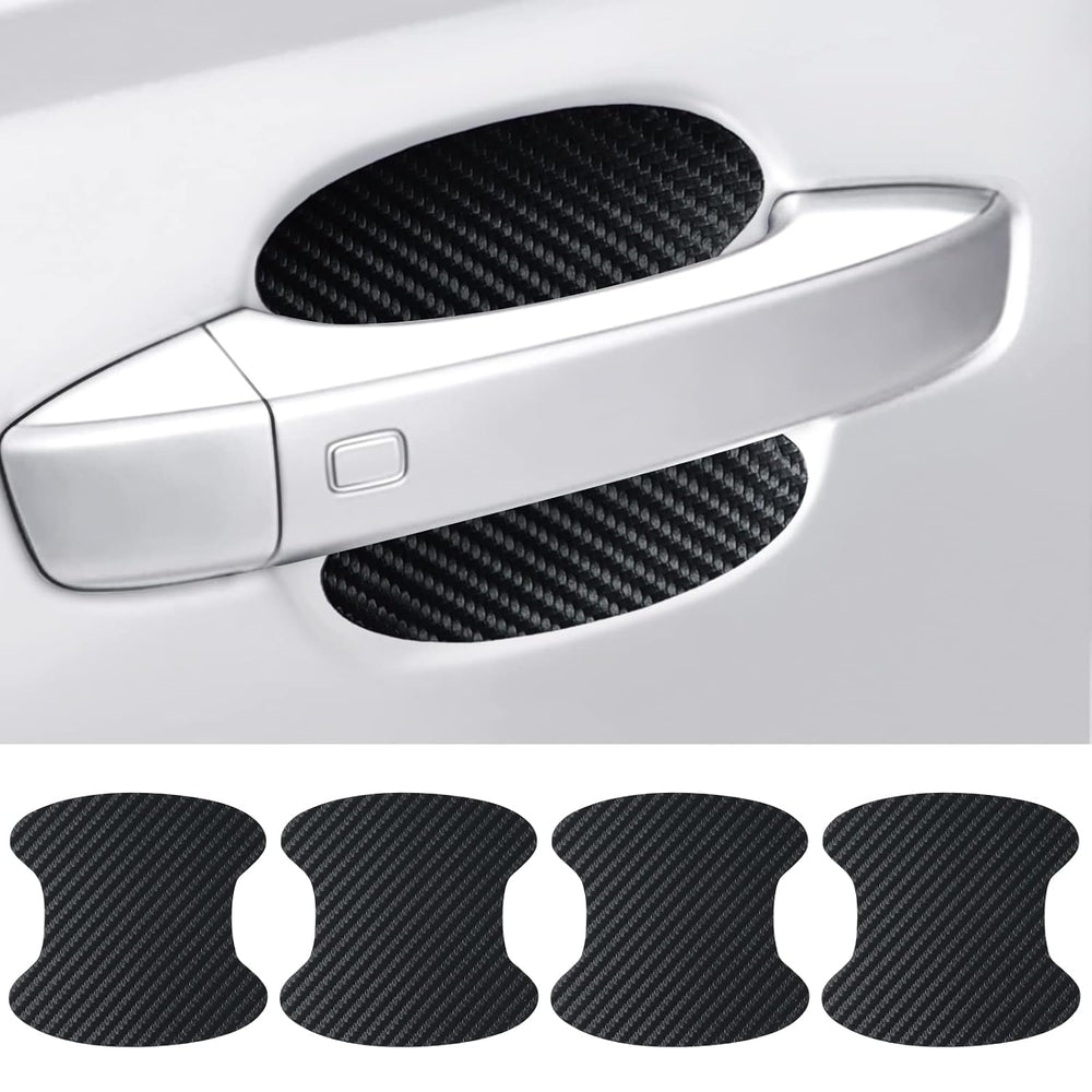 Carbon Fiber Car Door Handle Scratch Guards - 4 Pcs