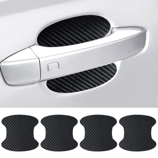 Carbon Fiber Car Door Handle Scratch Guards - 4 Pcs