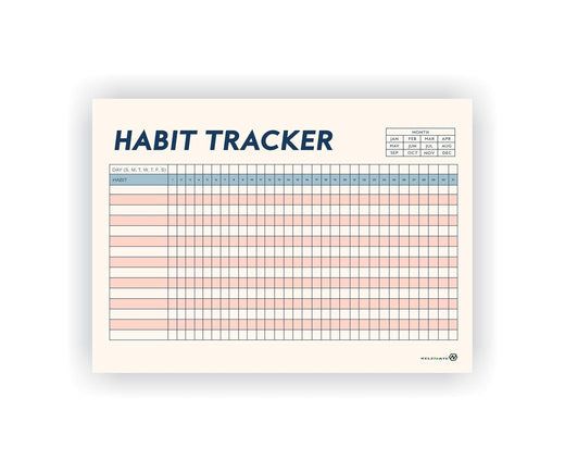 Habit Tracker Calendar - Design 20, 12 Sheets