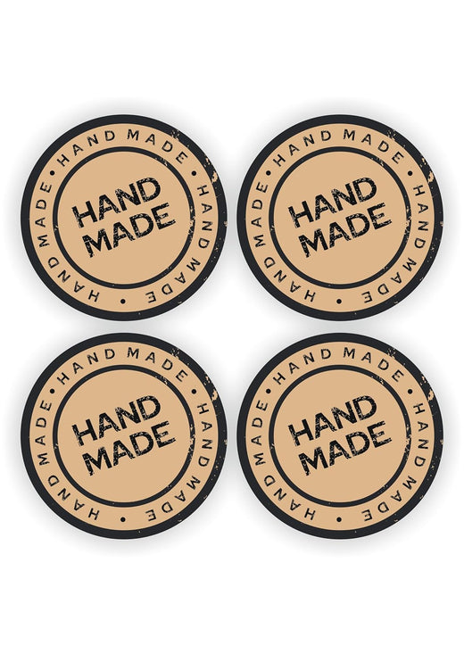Handmade Kraft Stickers - 80 Pcs, 2 in Round