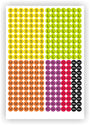 Small Medium Large Size Stickers - 560 Pcs, 20 mm
