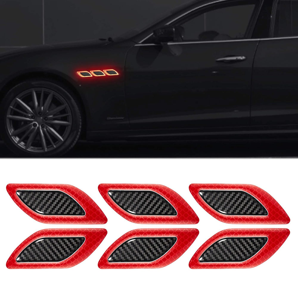 3D Reflective Fender & Bumper Stripe Stickers - 6 Pcs