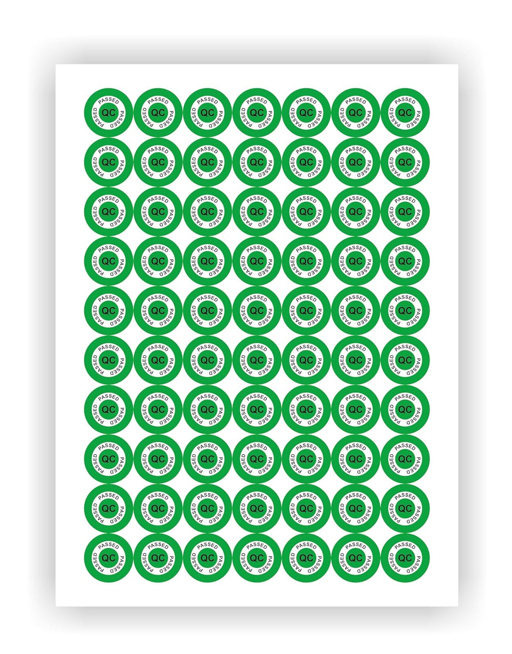 QC Passed Stickers - 560 Pcs, Green 20 mm Vinyl Labels