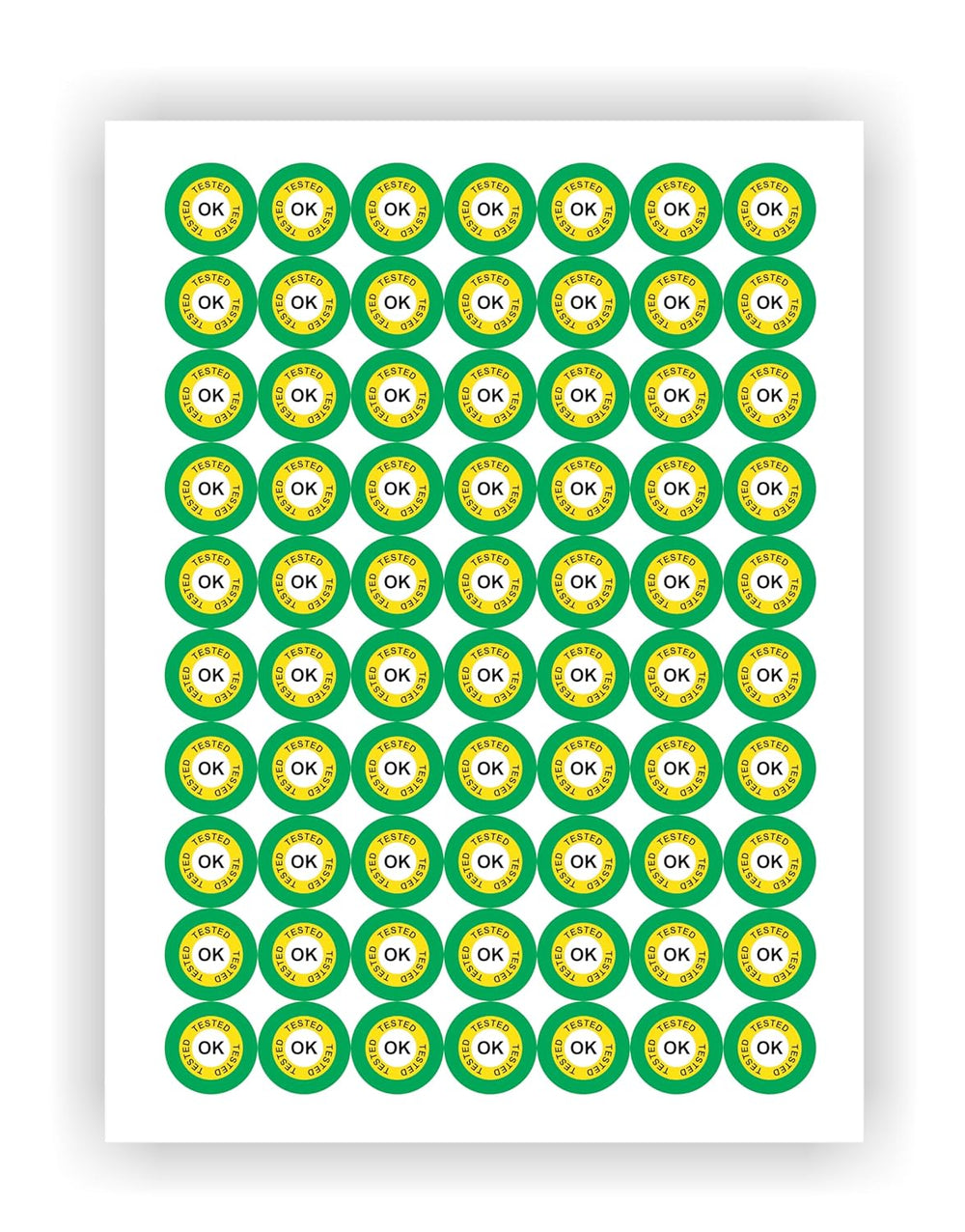 OK Tested Stickers - 560 Pcs, Green 20 mm Vinyl Labels