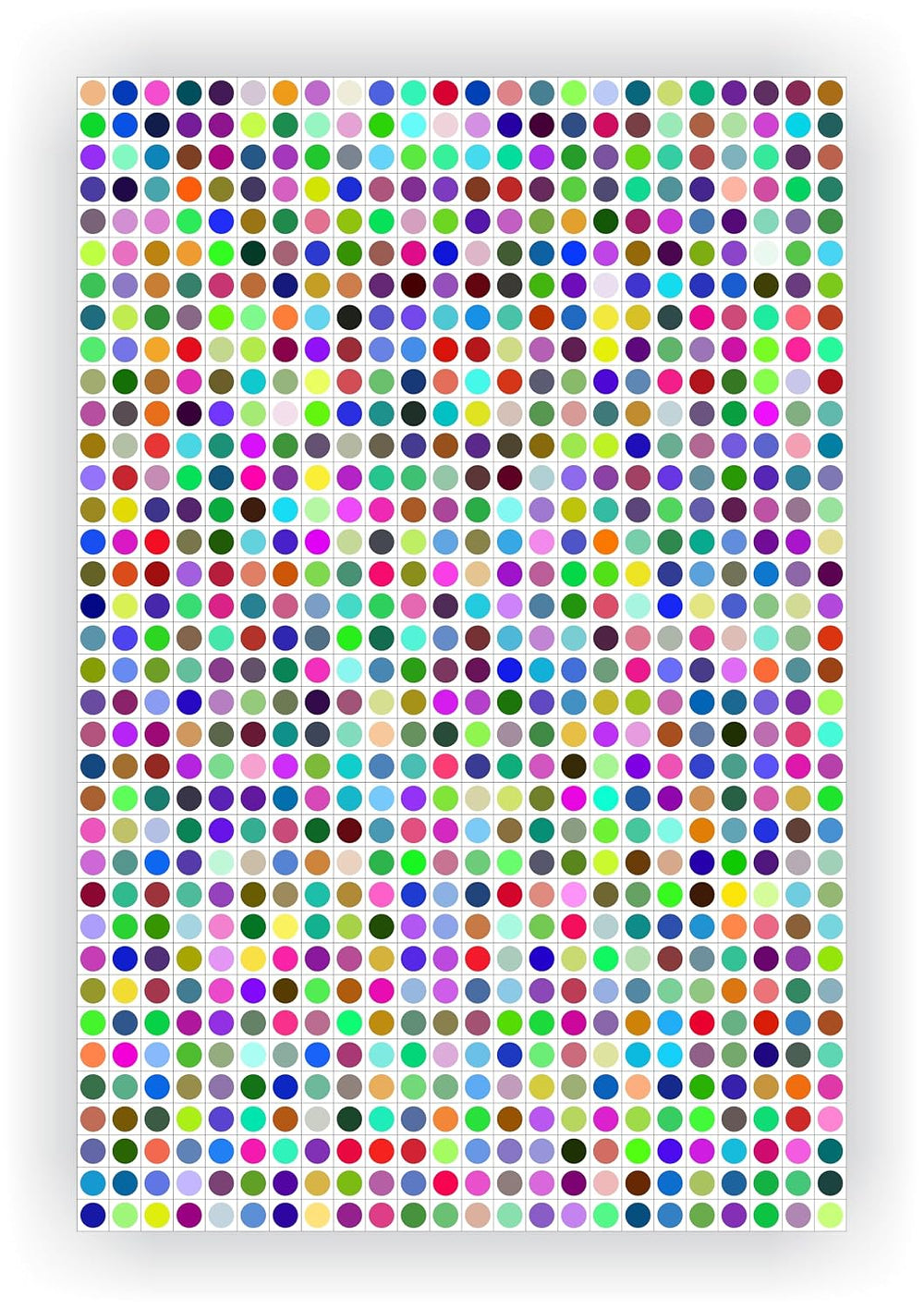 Multicolour Square Dot Stickers - 12 mm Self-Adhesive Labels