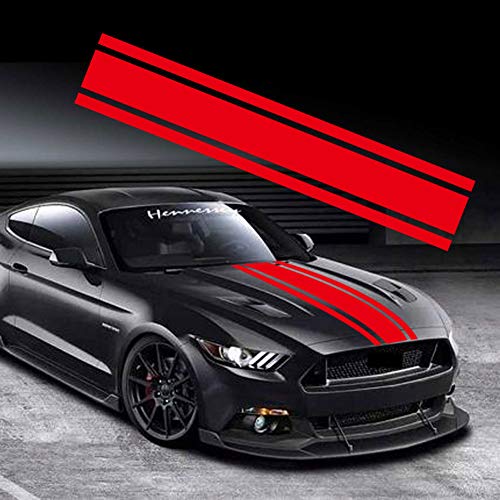 49"x 8.7" Car Hood Stripe Sticker Auto Racing Stripes Body Side Decal Hood Stripe Decal Vinyl Stripe Sticker Decoration image 1