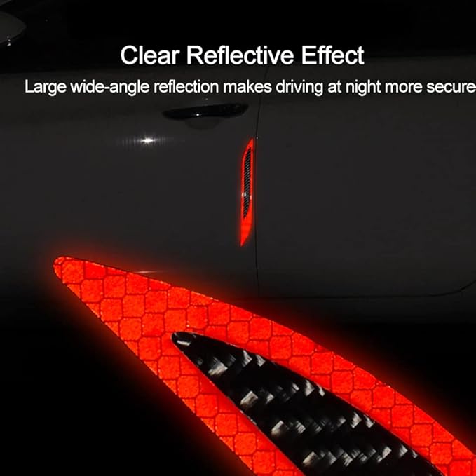 Carbon Fiber Reflective Bumper Strips - 2 Pcs