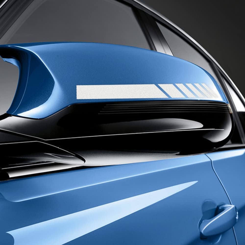 Reflective Rear View Mirror Stripe Stickers - 4 Pcs
