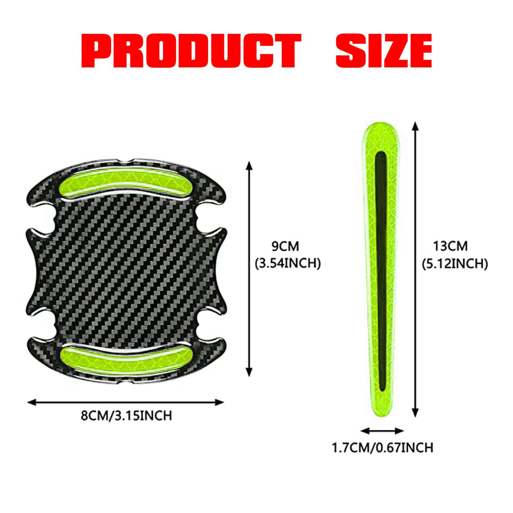 Reflective Car Door Handle Scratch Guards - 8 Pcs