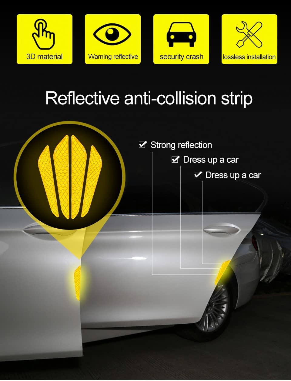 Sailboat Car Door Reflective Warning Stickers