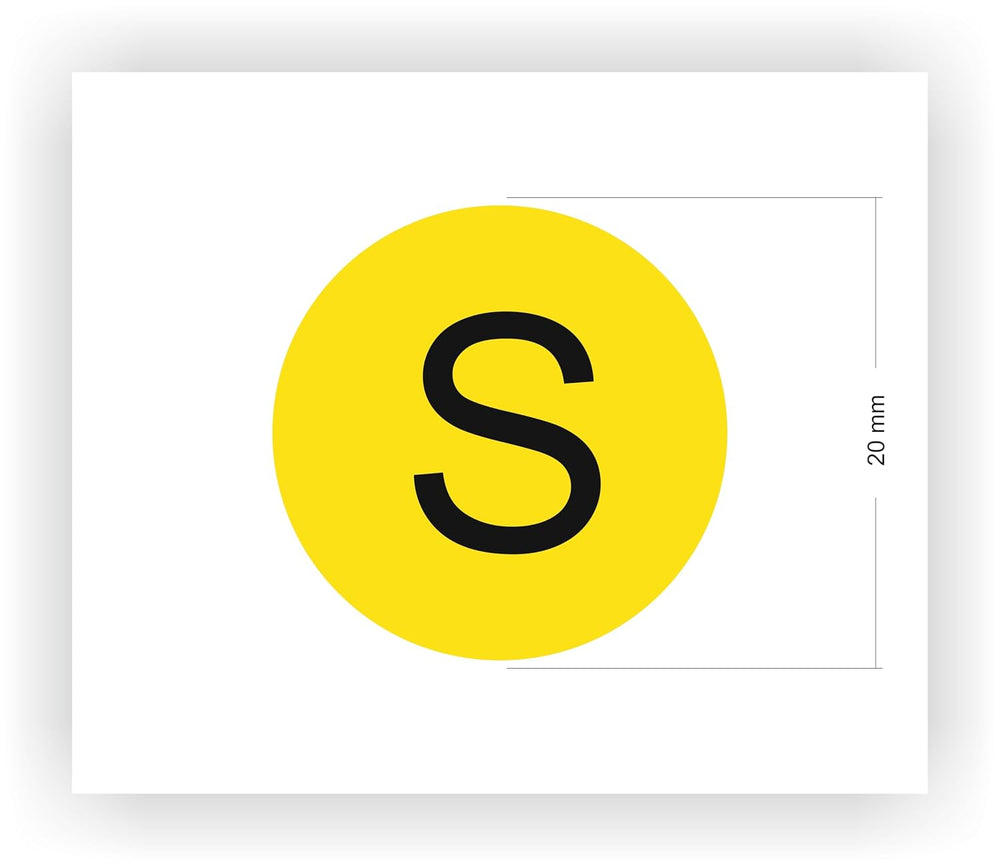 Small Medium Large Size Stickers - 560 Pcs, 20 mm