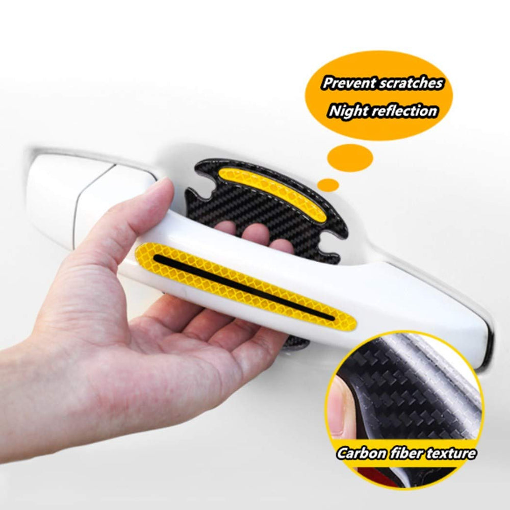 Reflective Car Door Handle Scratch Guards - 8 Pcs