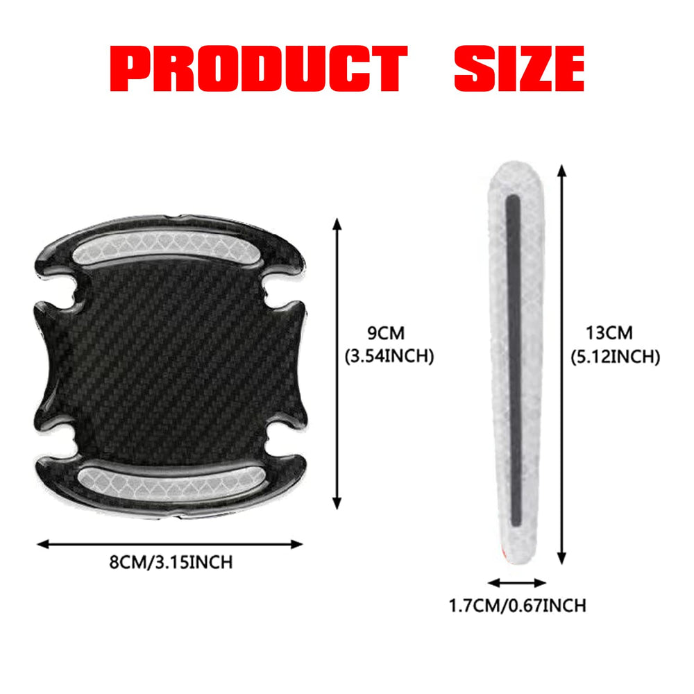 Reflective Car Door Handle Scratch Guards - 8 Pcs