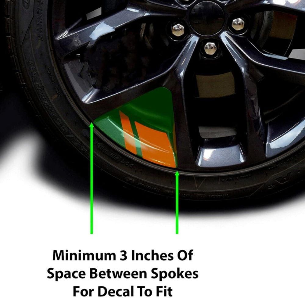 Reflective Wheel Rim Hash Stripe Decals - 6 Pcs, 18-21 in